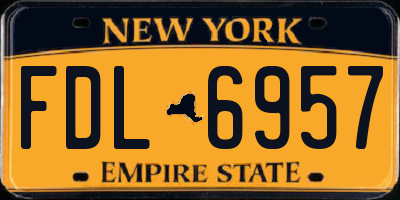 NY license plate FDL6957
