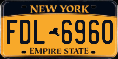 NY license plate FDL6960