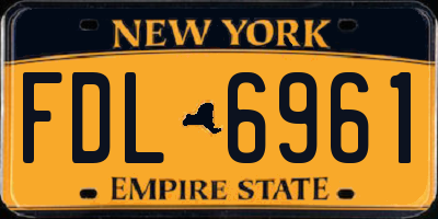 NY license plate FDL6961