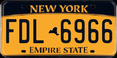 NY license plate FDL6966