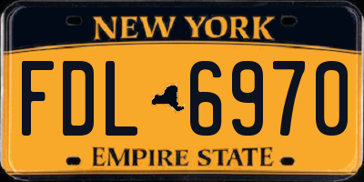 NY license plate FDL6970
