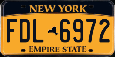 NY license plate FDL6972