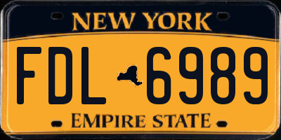 NY license plate FDL6989