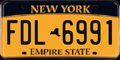 NY license plate FDL6991