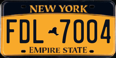 NY license plate FDL7004