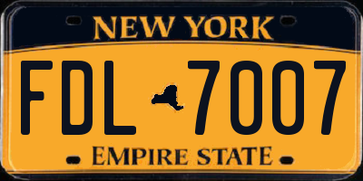 NY license plate FDL7007