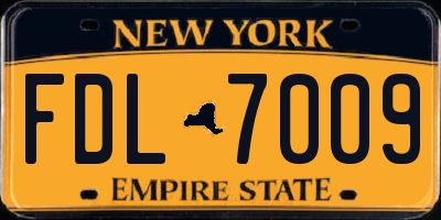 NY license plate FDL7009
