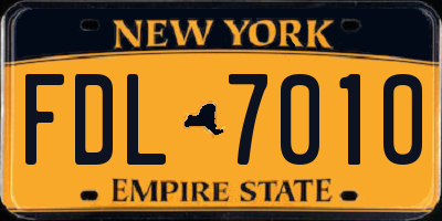 NY license plate FDL7010
