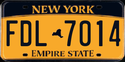 NY license plate FDL7014