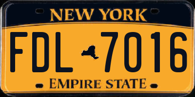 NY license plate FDL7016