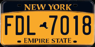 NY license plate FDL7018