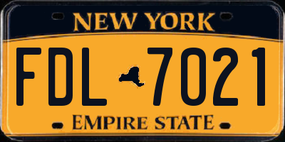 NY license plate FDL7021