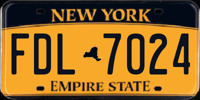 NY license plate FDL7024