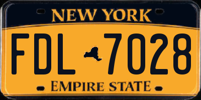 NY license plate FDL7028