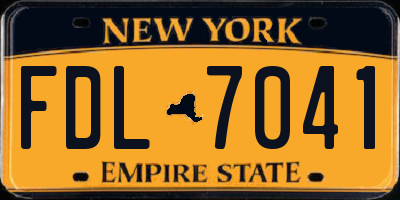 NY license plate FDL7041