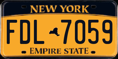 NY license plate FDL7059