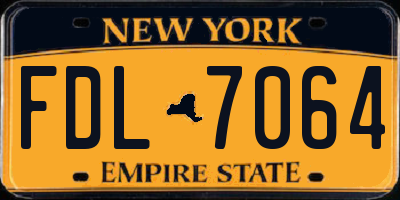 NY license plate FDL7064