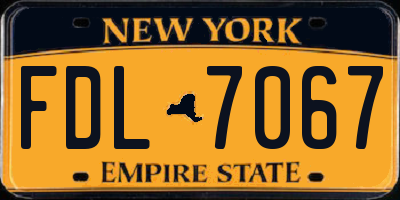 NY license plate FDL7067