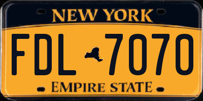 NY license plate FDL7070