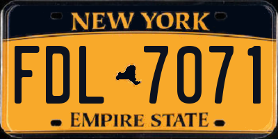NY license plate FDL7071