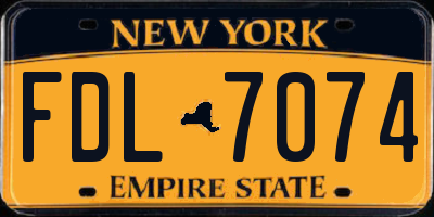 NY license plate FDL7074