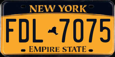 NY license plate FDL7075