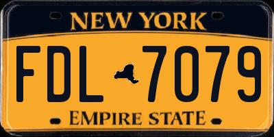 NY license plate FDL7079