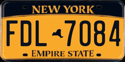 NY license plate FDL7084