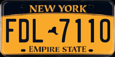NY license plate FDL7110
