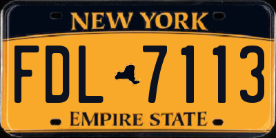 NY license plate FDL7113