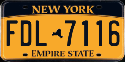 NY license plate FDL7116