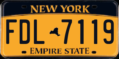 NY license plate FDL7119