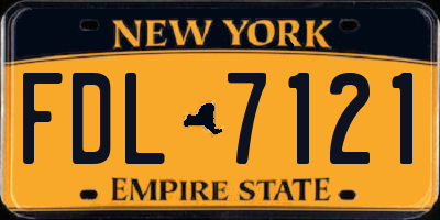 NY license plate FDL7121