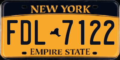 NY license plate FDL7122