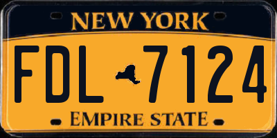 NY license plate FDL7124