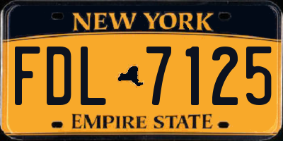 NY license plate FDL7125