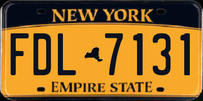 NY license plate FDL7131