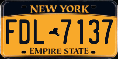 NY license plate FDL7137