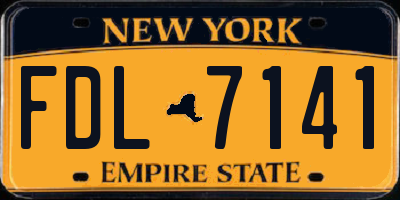 NY license plate FDL7141