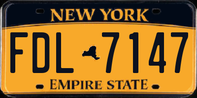 NY license plate FDL7147