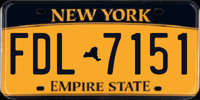 NY license plate FDL7151