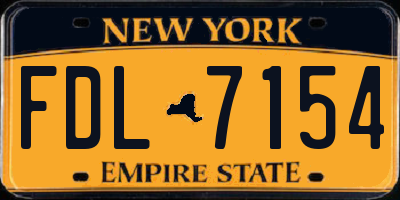 NY license plate FDL7154