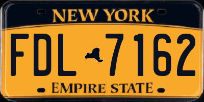NY license plate FDL7162