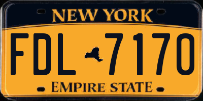 NY license plate FDL7170
