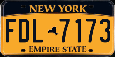 NY license plate FDL7173