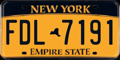 NY license plate FDL7191