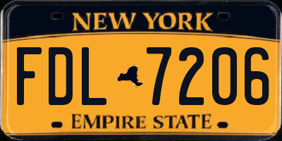 NY license plate FDL7206