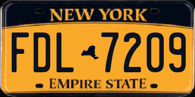 NY license plate FDL7209