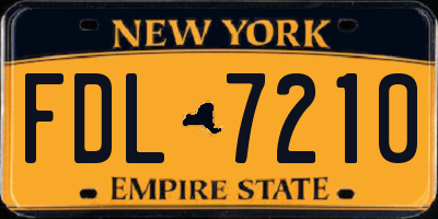 NY license plate FDL7210