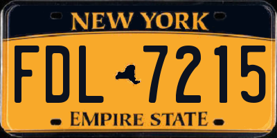 NY license plate FDL7215